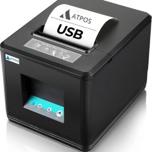 Atpos AT-301 80mm (3 Inch) Inkless Thermal Receipt Printer | USB/Bluetooth Interface