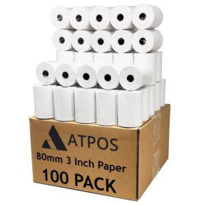 80mm 3 Inch Thermal Paper Roll | 45meter (78mm) | Pack of 100 – Carton