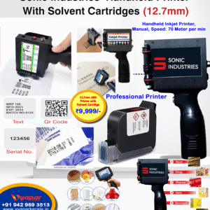 TIJ 12.7mm Metal Printer Machine  Expire Date Batch Number Coding Machine Hand Held Solvent Based Cartridge Portable Inkjet Printer