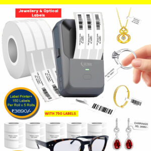 Seznik 2 Inch Label Printer for Business | Inkless, Cloud Printing | Jewellery | Desktop/Mobile Printing with 5 Jewellery Label Rolls(750 Sticker